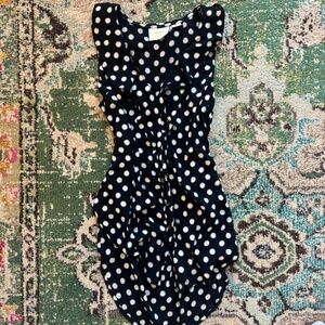 Women's Black and White Polka Dot Anthropologie Blouse